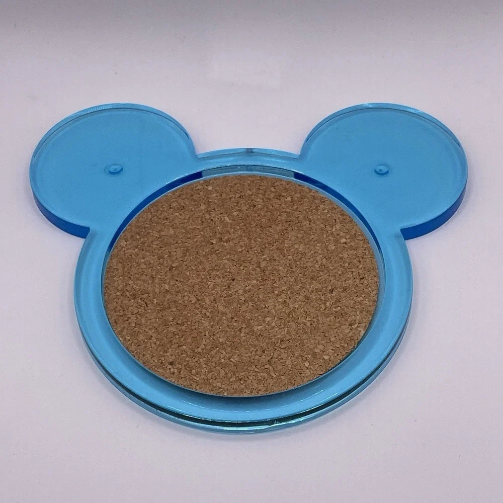 Vintage Disney Mickey Mouse Ears Drink Coasters Plastic Set of‎ 4 Multicolor
